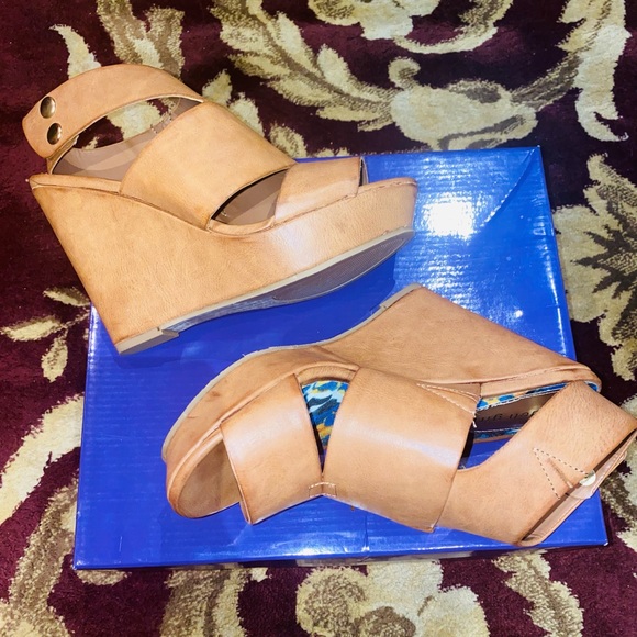 Kilterr Cognac Paris Brown Wedge Heel Madden Girl Womens - Picture 4 of 10